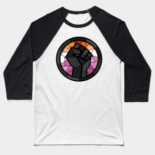 BLM Stained Glass Fist (Lesbian) Baseball T-Shirt